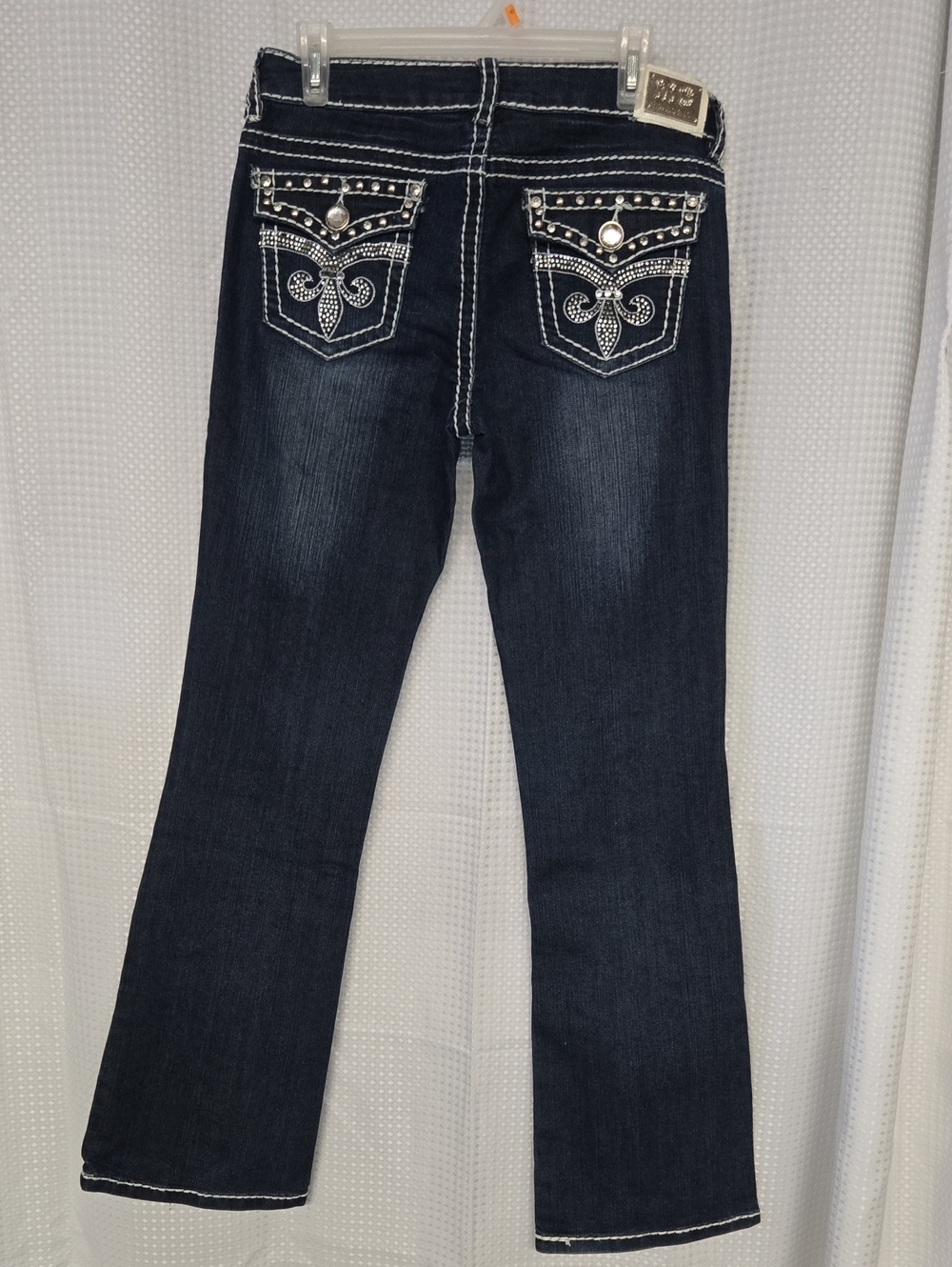 Mi Dark Blue Bootcut Jeans with Embellished Back Pockets